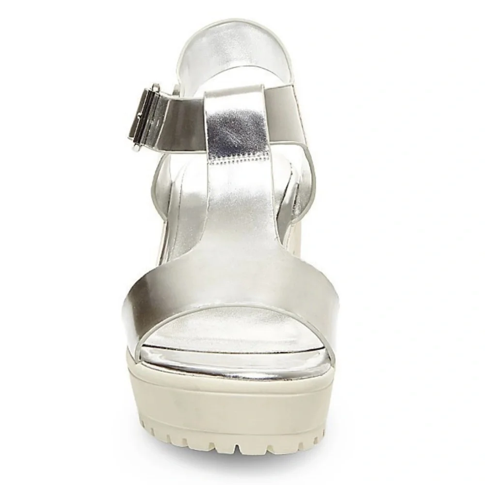 Steve Madden sandals silver Chunky Platform Steve Madden heels shoes Steffano